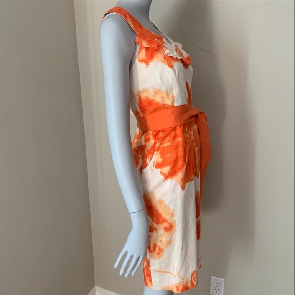 Anthropologie Moulinette Soeurs Orange Blossom Dress Floral Print Cotton Size 6 - Picture 6 of 15